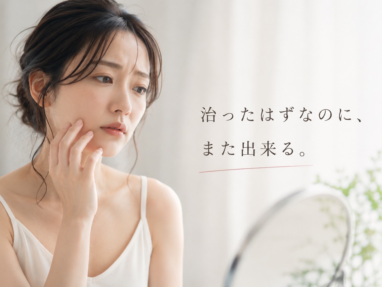 ニキビや肌荒れを繰り返して悩む方へ今日の肌を見ることを伝えるSunflower（サンフラワー）の記事画像