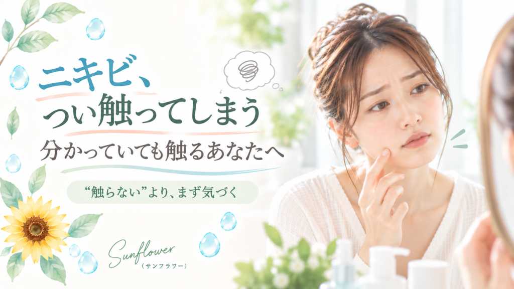 ニキビを触らない方がいいと分かっていても触ってしまう方へ向けたSunflower（サンフラワー）の記事画像