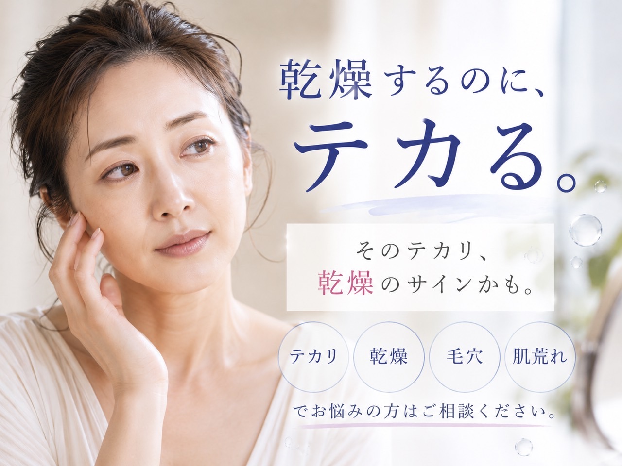 乾燥するのにテカる肌について皮脂だけで判断せず水分にも目を向けるSunflower(サンフラワー)の記事画像