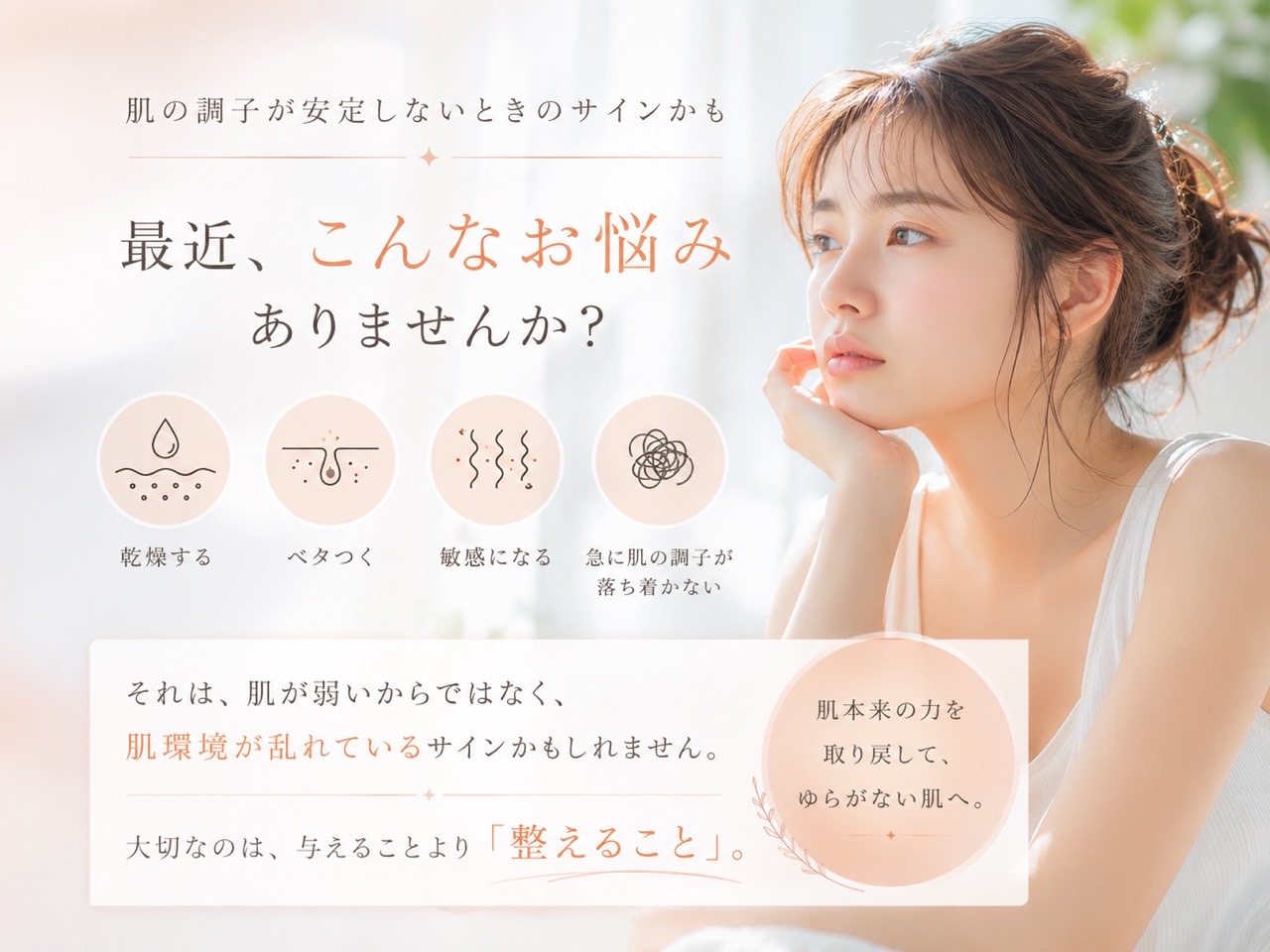 昨日まで平気だったのに乾燥・ベタつき・敏感さで肌が不安定なときに今日の肌を見ながら整えるケアを伝えるSunflower（サンフラワー）の記事画像