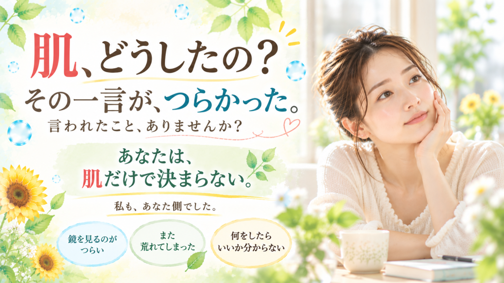 人から「肌どうしたの？」と言われてつらかった方へ肌の状態だけで自分の価値は決まらないことを伝えるSunflower（サンフラワー）の記事画像