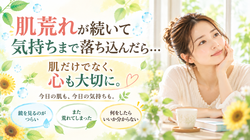 肌荒れが続いて気持ちまで落ち込んでしまった方へ肌だけでなく心も大切にすることを伝えるSunflower（サンフラワー）の記事画像